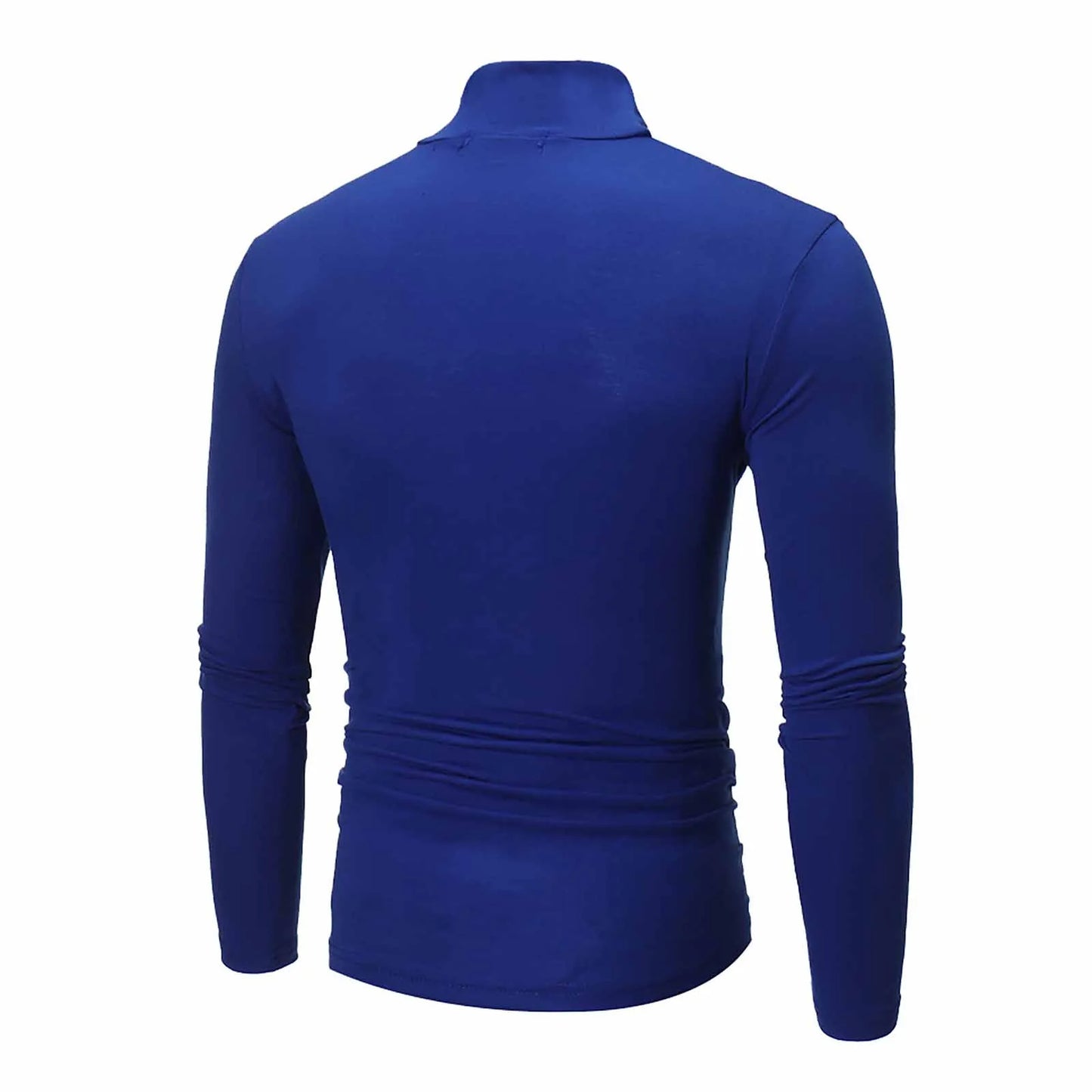 Camiseta básica lisa de fondo para hombre, Jersey informal ajustado de cuello alto básico, Tops finos de otoño y primavera