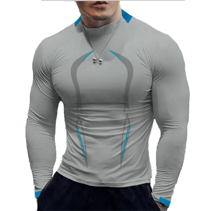 Camiseta de manga larga para hombre, camiseta de compresión de secado rápido para gimnasio, camisas informales de gran tamaño, Tops, blusa transpirable, camisetas, ropa para hombre