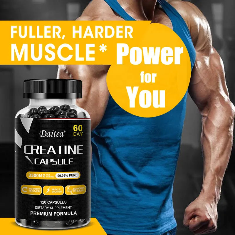 Suplemento de masa muscular Daitea: cápsulas / crecimiento muscular, deseo natural de rendimiento y resistencia