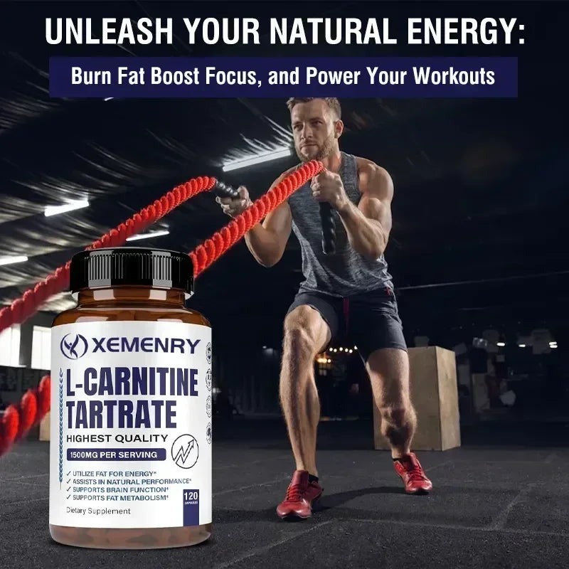 Tarrato de L-carnitina: apoya el metabolismo, el quemador de grasa, promueve el crecimiento muscular, alivia la fatiga, apoya la salud cardiovascular
