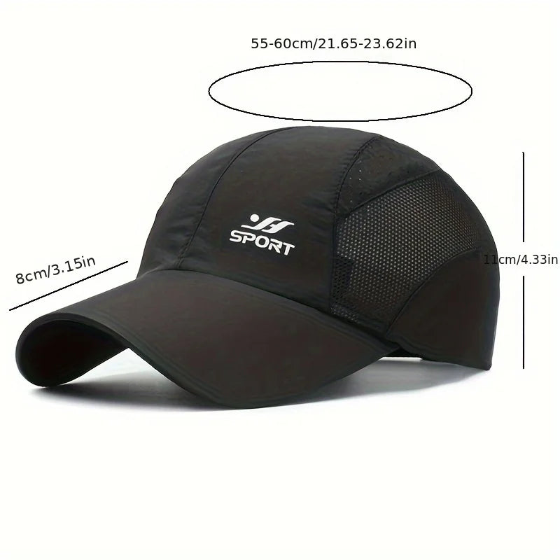 Manténgase protegido con estilo: gorra de béisbol con protección UV con parte superior suave de secado rápido, correa transpirable para senderismo, pesca y exteriores