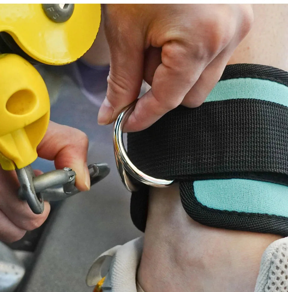 AOLIKES-Puños acolchados ajustables para muñeca y tobillo, correas acolchadas, anillo en D, cola para máquina de Cable, Ideal para ejercicios de glúteos