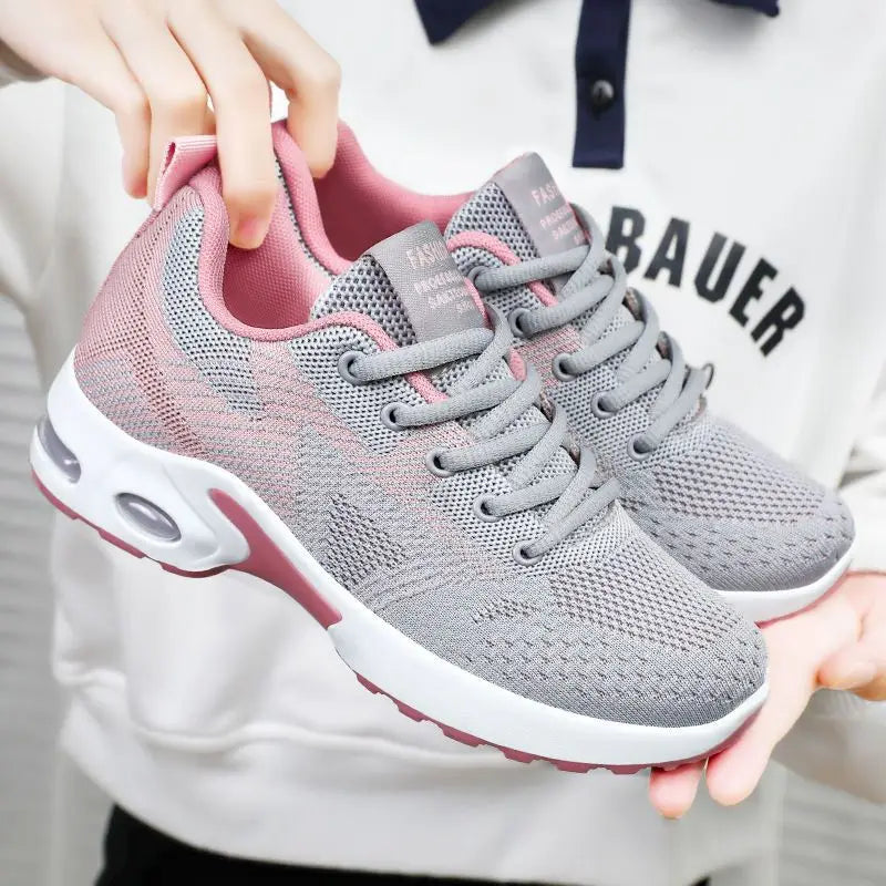 Zapatos de mujer, zapatillas informales, suela blanda, zapatos informales transpirables de malla, zapatos de viaje ligeros para correr, zapatos de verano para mujer