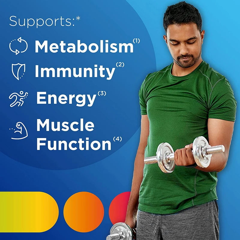 Centrum Multivitamina para hombres y suplementos minerales, soporte energético, masa muscular, sistema inmunológico, antioxidantes