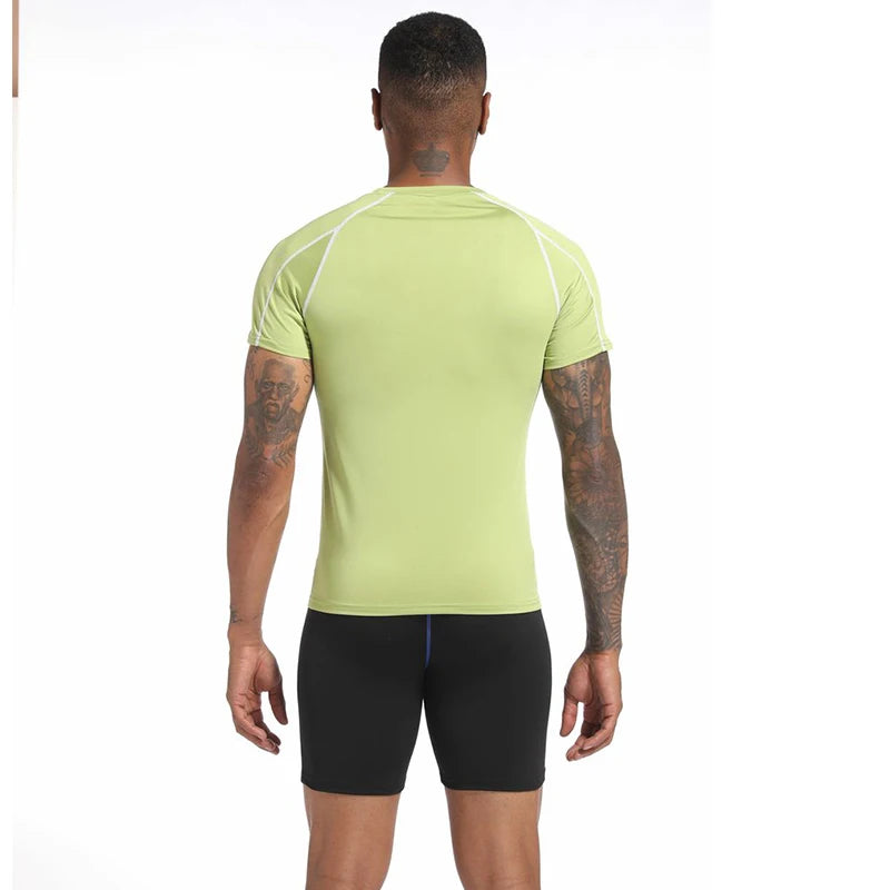 Camiseta para correr para hombre, ropa deportiva de verano, camiseta ajustada para gimnasio, camisetas deportivas para Fitness, medias atléticas elásticas, camisas de compresión para hombre