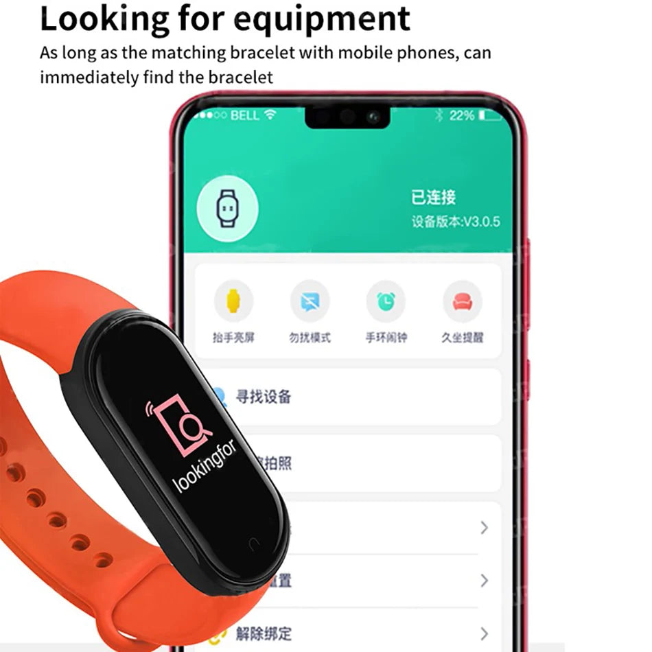 Reloj inteligente M6 para hombre y mujer, pulsera deportiva con Monitor de frecuencia cardíaca y presión arterial, resistente al agua, multifunción