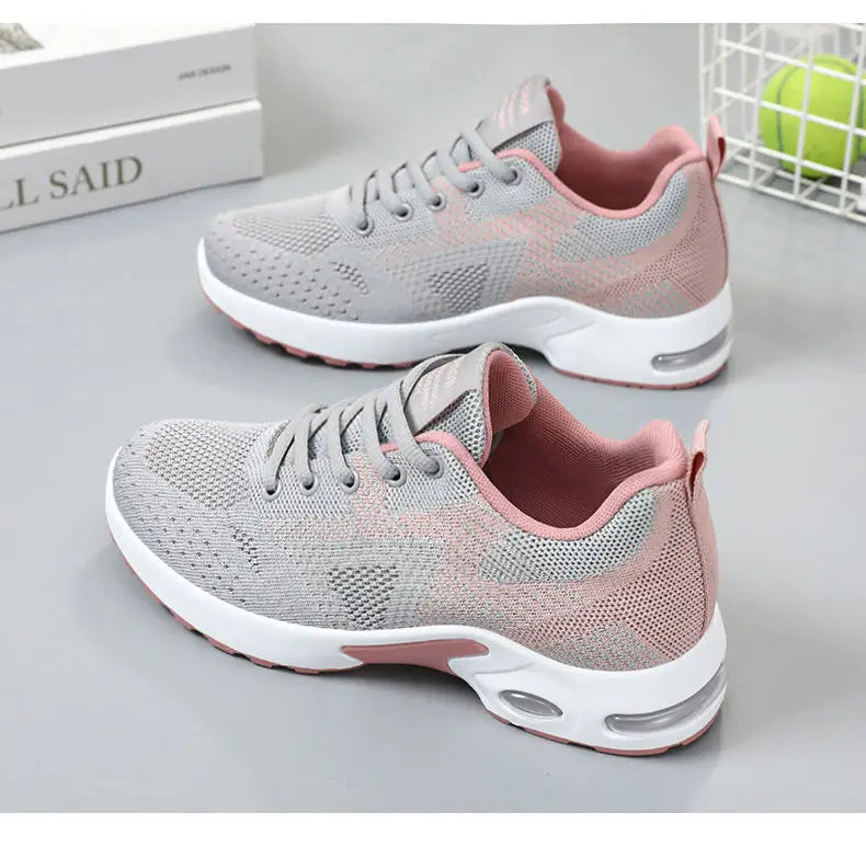 Zapatos de mujer, zapatillas informales, suela blanda, zapatos informales transpirables de malla, zapatos de viaje ligeros para correr, zapatos de verano para mujer