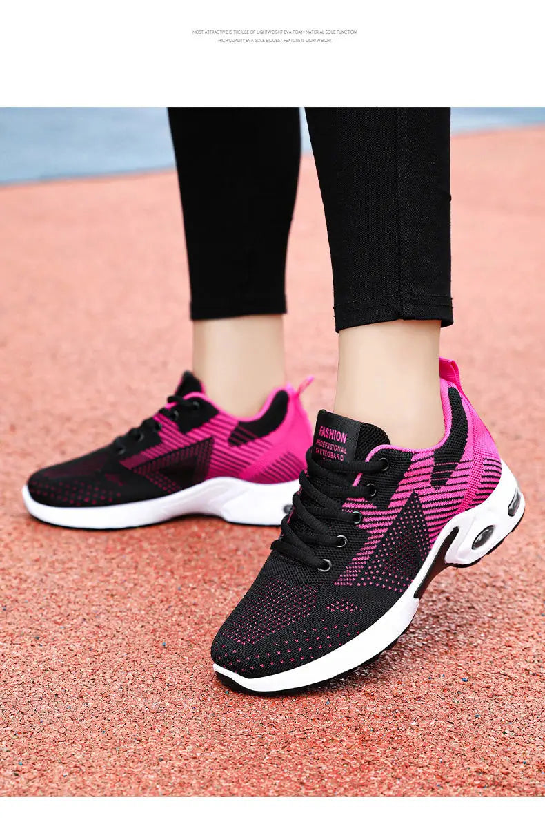 Zapatos de mujer, zapatillas informales, suela blanda, zapatos informales transpirables de malla, zapatos de viaje ligeros para correr, zapatos de verano para mujer