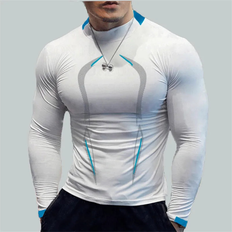Camiseta de manga larga para hombre, camiseta de compresión de secado rápido para gimnasio, camisas informales de gran tamaño, Tops, blusa transpirable, camisetas, ropa para hombre