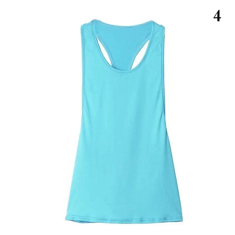 Camiseta deportiva nueva para mujer, camiseta sin mangas deportiva para Fitness, parte trasera en forma de T, camiseta sin mangas ajustada de secado rápido para correr, abrigo