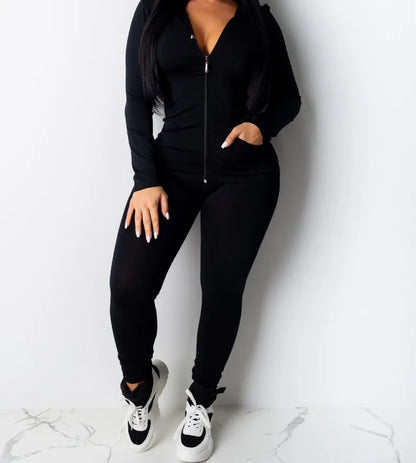 Trajes de Jogging para mujer, sudaderas con capucha informales con cremallera, Top, pantalones de chándal, trajes de Jogger, ropa deportiva femenina, invierno, 2 piezas