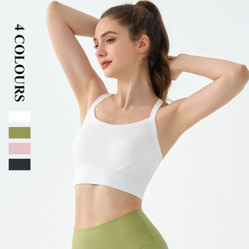 2024 New H-shaped Back Sports Bra for Women's Summer Shockproof Skin Friendly Naked Yoga Tank Top Advanced Pilates Fitness Bra
