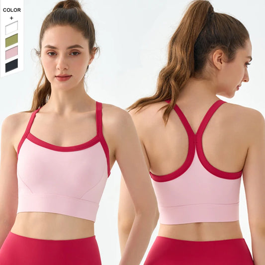 2024 New H-shaped Back Sports Bra for Women's Summer Shockproof Skin Friendly Naked Yoga Tank Top Advanced Pilates Fitness Bra