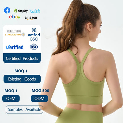 2024 New H-shaped Back Sports Bra for Women's Summer Shockproof Skin Friendly Naked Yoga Tank Top Advanced Pilates Fitness Bra