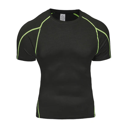 Camiseta para correr para hombre, ropa deportiva de verano, camiseta ajustada para gimnasio, camisetas deportivas para Fitness, medias atléticas elásticas, camisas de compresión para hombre