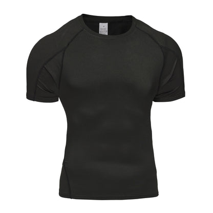 Camiseta para correr para hombre, ropa deportiva de verano, camiseta ajustada para gimnasio, camisetas deportivas para Fitness, medias atléticas elásticas, camisas de compresión para hombre