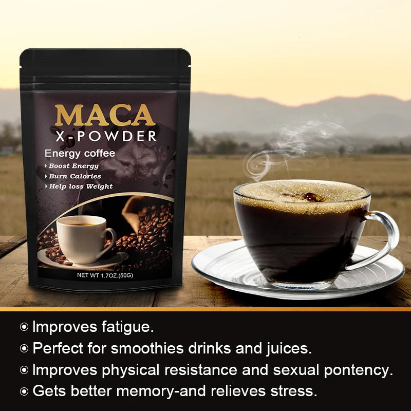 BEWORTHS Café de raíz de maca: suplemento de energía natural, apoya el rendimiento y la motivación atlética, construye los músculos y fortalece
