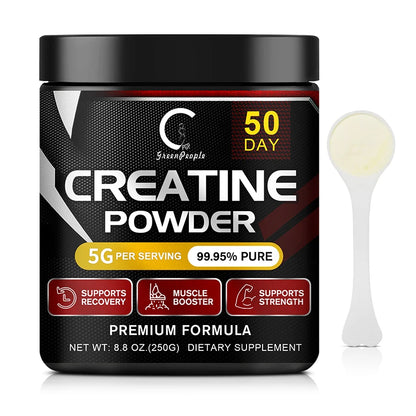 GPGP GreenPeople Polvo de monohidrato de creatina Polvo de creatina Recuperación muscular Constructor muscular para hombres y mujeres Suplementos de entrenamiento