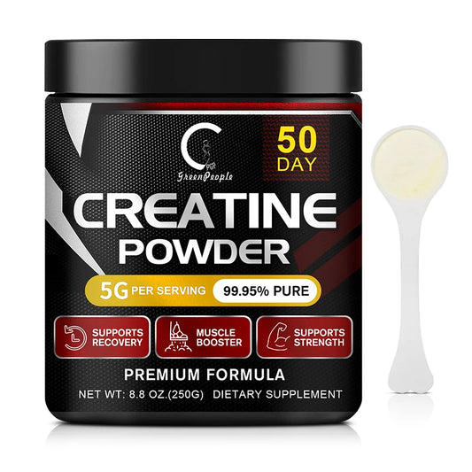 GPGP GreenPeople Polvo de monohidrato de creatina Polvo de creatina Recuperación muscular Constructor muscular para hombres y mujeres Suplementos de entrenamiento