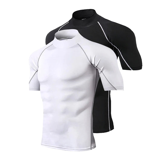 Camiseta de compresión para hombre, ropa deportiva de culturismo, camisetas de entrenamiento de secado rápido de manga corta, camisetas deportivas, camiseta para gimnasio y correr para hombre