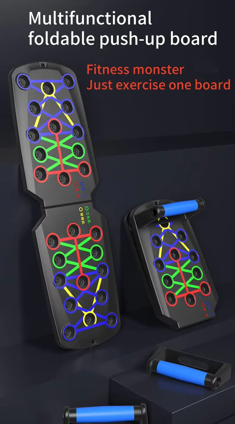 Tabla de flexiones multifuncional portátil, un equipo de entrenamiento muscular para gimnasio en casa, una herramienta de ayuda para ejercicios de estiramiento plegable.