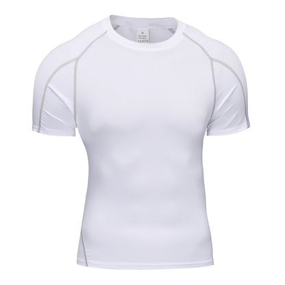 Camiseta para correr para hombre, ropa deportiva de verano, camiseta ajustada para gimnasio, camisetas deportivas para Fitness, medias atléticas elásticas, camisas de compresión para hombre