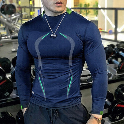 Camiseta de manga larga para hombre, camiseta de compresión de secado rápido para gimnasio, camisas informales de gran tamaño, Tops, blusa transpirable, camisetas, ropa para hombre