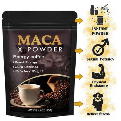 BEWORTHS Café de raíz de maca: suplemento de energía natural, apoya el rendimiento y la motivación atlética, construye los músculos y fortalece
