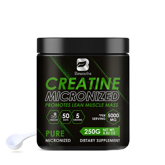 BEWORTHS-creatina monohidrato, suplementos dietéticos deportivos para entrenamiento, construcción muscular, energía celular, mejora la fuerza muscular