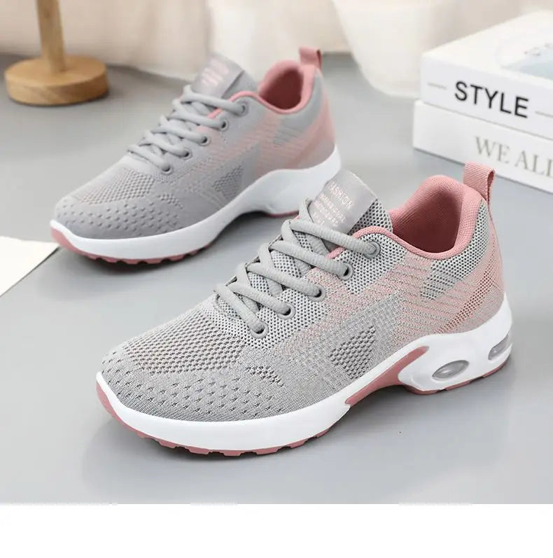 Zapatos de mujer, zapatillas informales, suela blanda, zapatos informales transpirables de malla, zapatos de viaje ligeros para correr, zapatos de verano para mujer