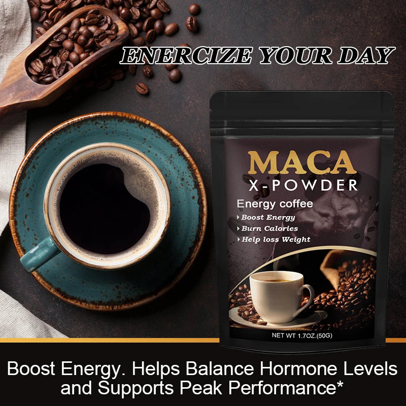 BEWORTHS Café de raíz de maca: suplemento de energía natural, apoya el rendimiento y la motivación atlética, construye los músculos y fortalece