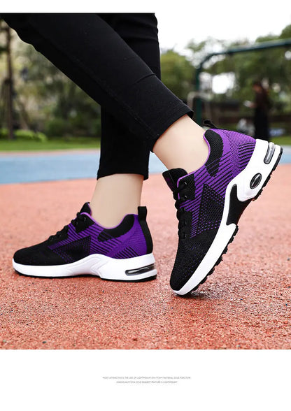 Zapatos de mujer, zapatillas informales, suela blanda, zapatos informales transpirables de malla, zapatos de viaje ligeros para correr, zapatos de verano para mujer