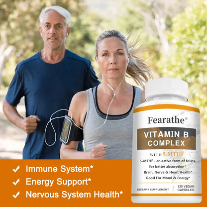 Complejo de vitamina B - Máximo absorción - Producción de energía celular, mantenimiento de niveles de energía general