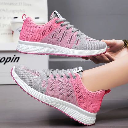 Zapatos de mujer, zapatillas informales, suela blanda, zapatos informales transpirables de malla, zapatos de viaje ligeros para correr, zapatos de verano para mujer
