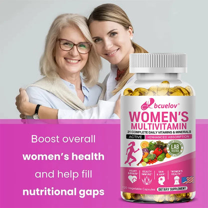 Multivitamina: mejora la absorción de nutrientes, la salud del corazón, soporte de energía natural, complemento alimenticio completo, sin OGM, sin gluten