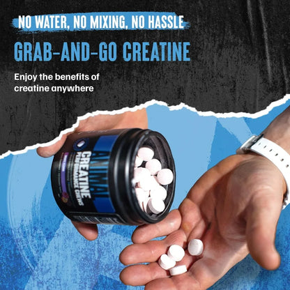 Tabletas masticables de creatina: monohidrato de creatina mejorado con AstraGin para mejorar la absorción, sal marina