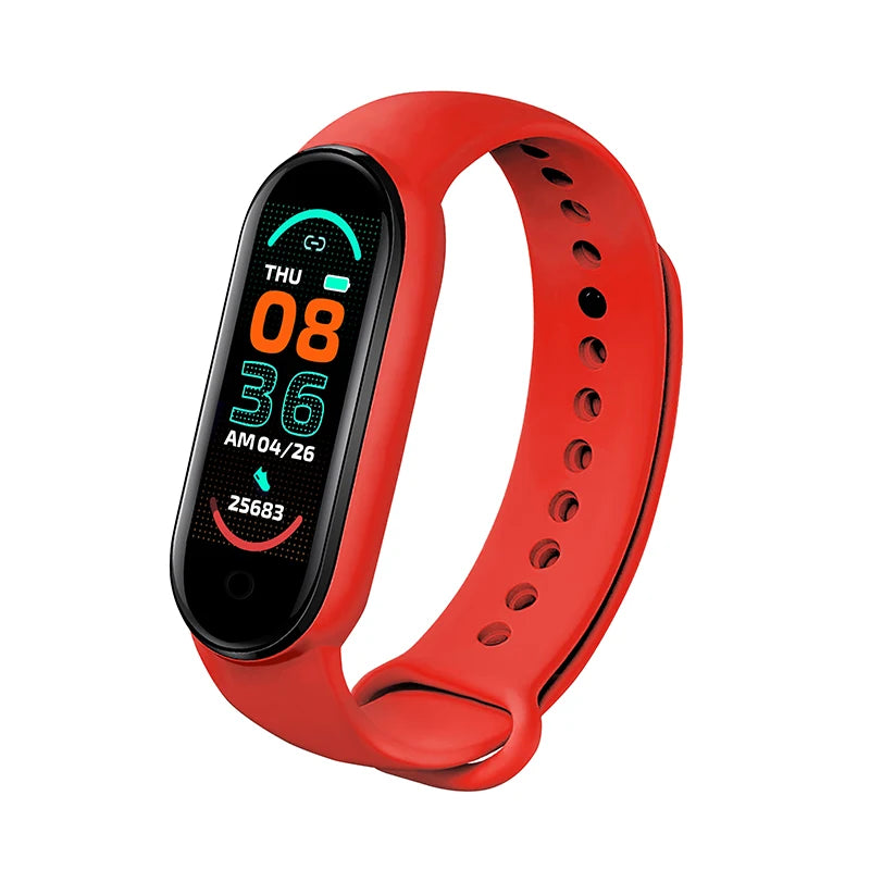 Reloj inteligente M6 para hombre y mujer, pulsera deportiva con Monitor de frecuencia cardíaca y presión arterial, resistente al agua, multifunción