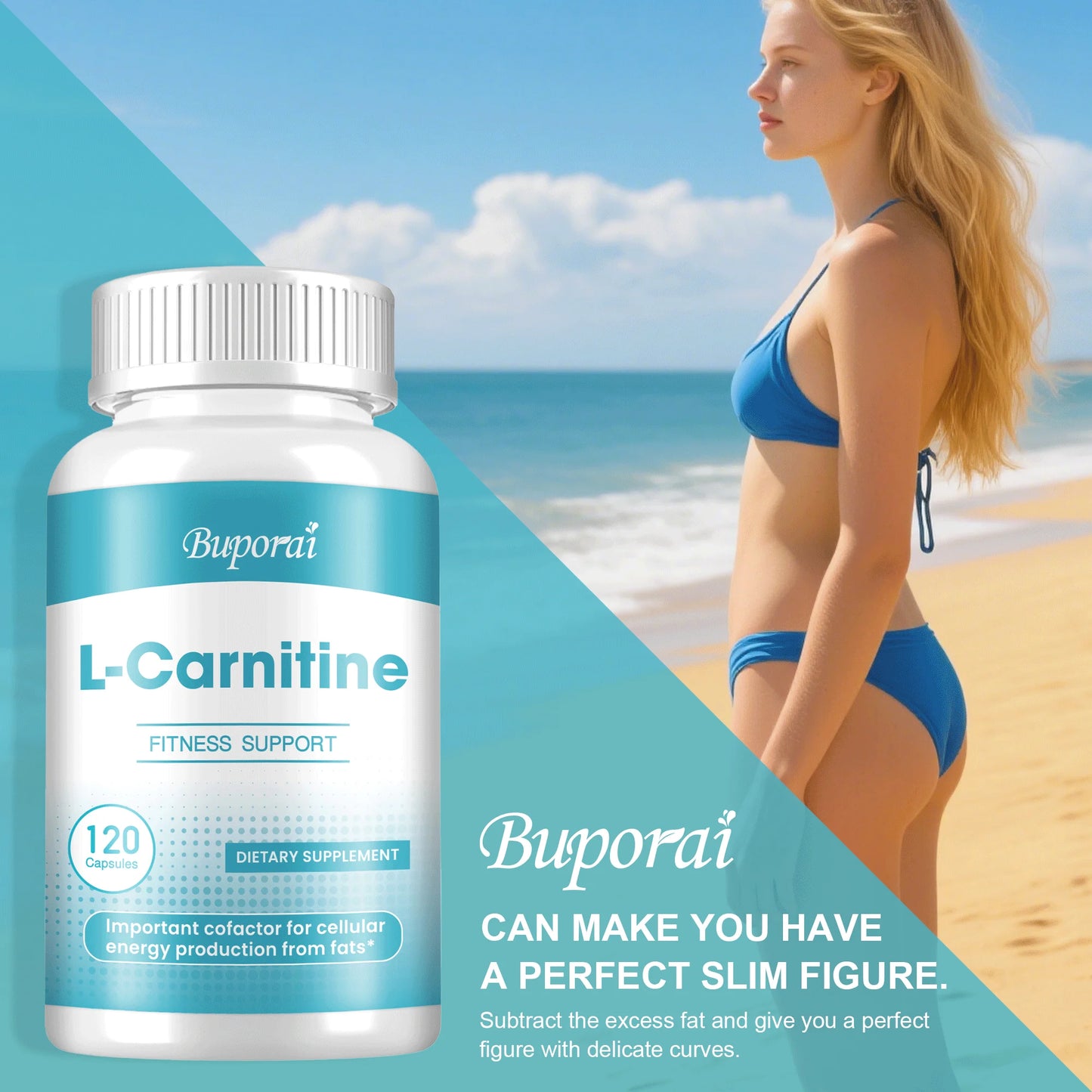 L-Carnitina - Quemador de grasa, apoyo a la energía, promover el metabolismo, crecer los músculos, mejora la memoria y la concentración - 120 cápsulas