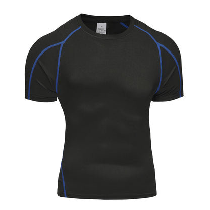 Camiseta para correr para hombre, ropa deportiva de verano, camiseta ajustada para gimnasio, camisetas deportivas para Fitness, medias atléticas elásticas, camisas de compresión para hombre