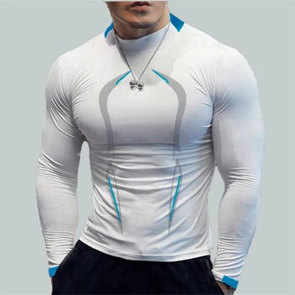 Camiseta de manga larga para hombre, camiseta de compresión de secado rápido para gimnasio, camisas informales de gran tamaño, Tops, blusa transpirable, camisetas, ropa para hombre