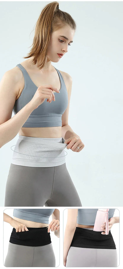 Riñonera deportiva Invisible sin costuras para correr, riñonera para gimnasio, bolsa ligera y transpirable para teléfono, bolsa elástica portátil para ciclismo