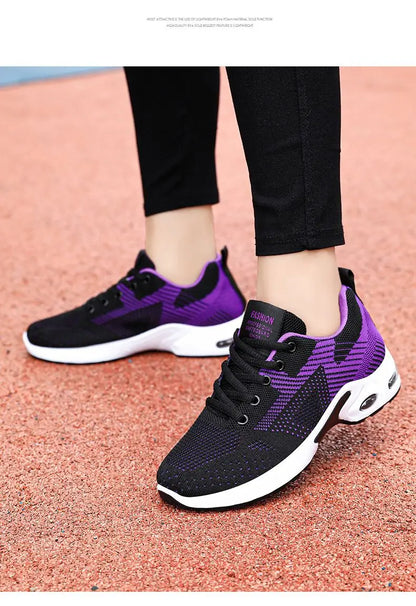 Zapatos de mujer, zapatillas informales, suela blanda, zapatos informales transpirables de malla, zapatos de viaje ligeros para correr, zapatos de verano para mujer