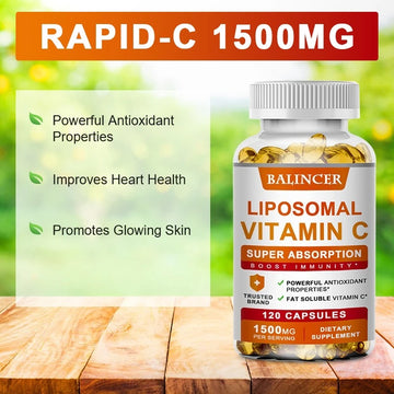 Suplemento liposomal de vitamina C: vitamina C soluble en grasa, fácil de absorber, antioxidante, apoya el sistema inmunológico, promover la salud de la piel