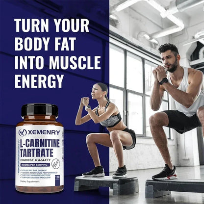 Tarrato de L-carnitina: apoya el metabolismo, el quemador de grasa, promueve el crecimiento muscular, alivia la fatiga, apoya la salud cardiovascular