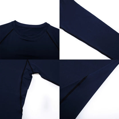 Camiseta de compresión para correr para hombre, camisa deportiva de manga apretado largo para entrenamiento, Jogging, ropa deportiva para gimnasio, ajuste seco, Rashgard