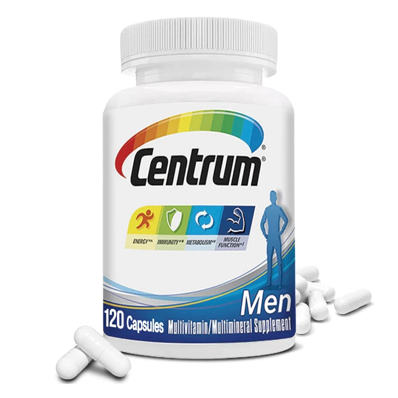 Centrum Multivitamina para hombres y suplementos minerales, soporte energético, masa muscular, sistema inmunológico, antioxidantes
