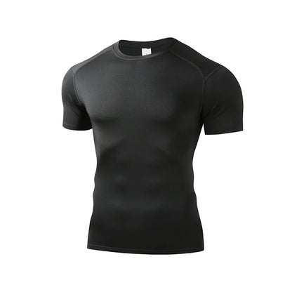 Camiseta para correr para hombre, camisetas deportivas de manga corta de verano para hombre, camiseta de entrenamiento, medias ajustadas, camisetas de compresión para gimnasio y Fitness para hombre