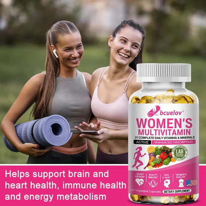 Multivitamina: mejora la absorción de nutrientes, la salud del corazón, soporte de energía natural, complemento alimenticio completo, sin OGM, sin gluten