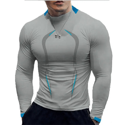 Camiseta de manga larga para hombre, camiseta de compresión de secado rápido para gimnasio, camisas informales de gran tamaño, Tops, blusa transpirable, camisetas, ropa para hombre