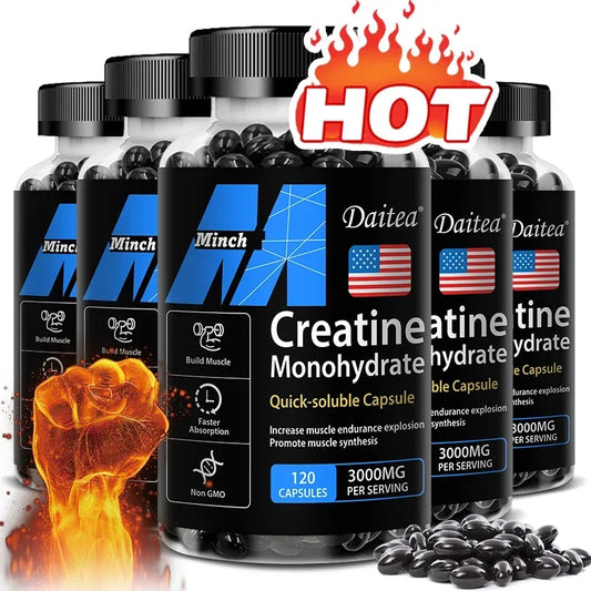 Daitea Creatine Monohidratos de 3000 mg: Fuerza, Músculo y Rendimiento, Suplemento Nutritivo para Adultos Compatible con Keto